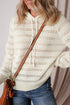 Open Knit Relaxed Fit Long Sleeve Pullover Hoodie