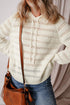 Open Knit Relaxed Fit Long Sleeve Pullover Hoodie