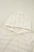 Open Knit Relaxed Fit Long Sleeve Pullover Hoodie