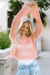Open Knit Scalloped Bell Sleeve Crochet Top