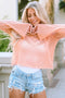 Open Knit Scalloped Bell Sleeve Crochet Top