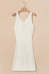 Open Knit Scoop Neck Sleeveless Mini Dress