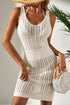 Open Knit Scoop Neck Sleeveless Mini Dress