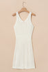 Open Knit Scoop Neck Sleeveless Mini Dress