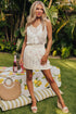 Open Knit Scoop Neck Sleeveless Mini Dress