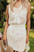 Open Knit Scoop Neck Sleeveless Mini Dress