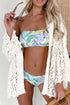 Open Knit Texture Long Sleeve Resort Cover Up Cardigan