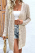 Open Stitch Geometric Pointelle V Neck Button Cardigan