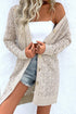 Open Stitch Geometric Pointelle V Neck Button Cardigan