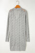 Open Stitch Geometric Pointelle V Neck Button Cardigan