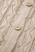 Open Stitch Geometric Pointelle V Neck Button Cardigan
