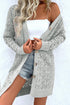 Open Stitch Geometric Pointelle V Neck Button Cardigan