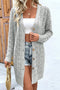 Open Stitch Geometric Pointelle V Neck Button Cardigan