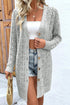 Open Stitch Geometric Pointelle V Neck Button Cardigan