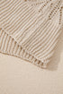 Open Stitch Geometric Pointelle V Neck Button Cardigan