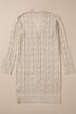 Open Stitch Geometric Pointelle V Neck Button Cardigan