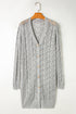 Open Stitch Geometric Pointelle V Neck Button Cardigan