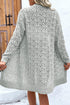 Open Stitch Geometric Pointelle V Neck Button Cardigan