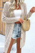 Open Stitch Geometric Pointelle V Neck Button Cardigan
