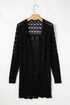 Open Stitch Textured Long Sleeve Knit Cardigan