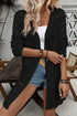 Open Stitch Textured Long Sleeve Knit Cardigan