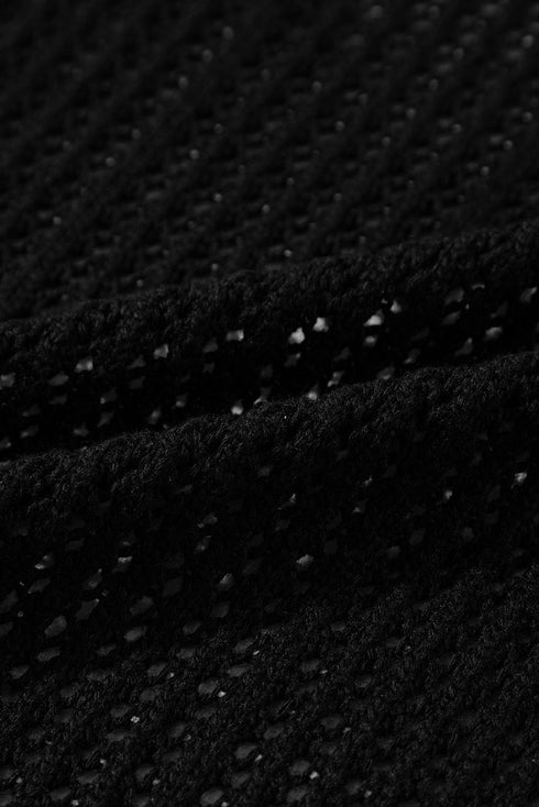 Open Stitch Textured Long Sleeve Knit Cardigan