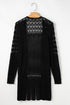 Open Stitch Textured Long Sleeve Knit Cardigan