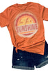 Orange Be The Sunshine Graphic Print Crewneck T Shirt
