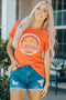 Orange Be The Sunshine Graphic Print Crewneck T Shirt