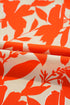 Orange Floral Ruffle Sleeve Print Top