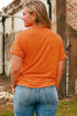 Orange Happy Fall Pumpkin Graphic Short Sleeve Top