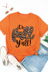 Orange Its Fall Yall Animal Print Casual T Shirt