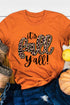 Orange Its Fall Yall Animal Print Casual T Shirt
