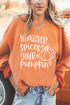 Orange Letter Print Oversized Corduroy Sweatshirt
