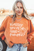Orange Letter Print Oversized Corduroy Sweatshirt