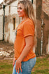Orange Pumpkin Graphic Print Crew Neck T Shirt