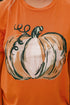 Orange Pumpkin Graphic Print Crew Neck T Shirt