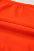 Orange Ruffled Trim Knotted High Waist Plus Size Bikini Set