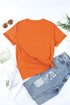 Orange Thankful Sunflower Graphic Print Short Sleeve T Shirt