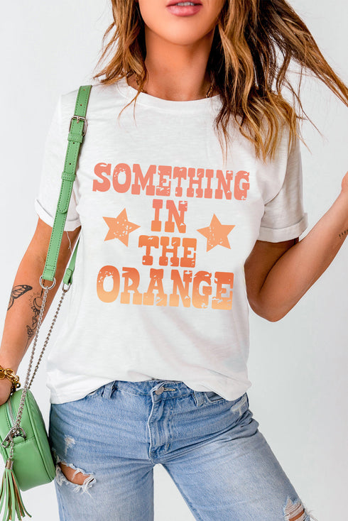 Orange Vibes Graphic Crew Neck T-Shirt