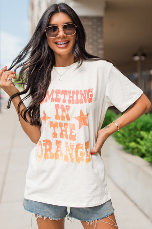 Orange Vibes Graphic Crew Neck T-Shirt