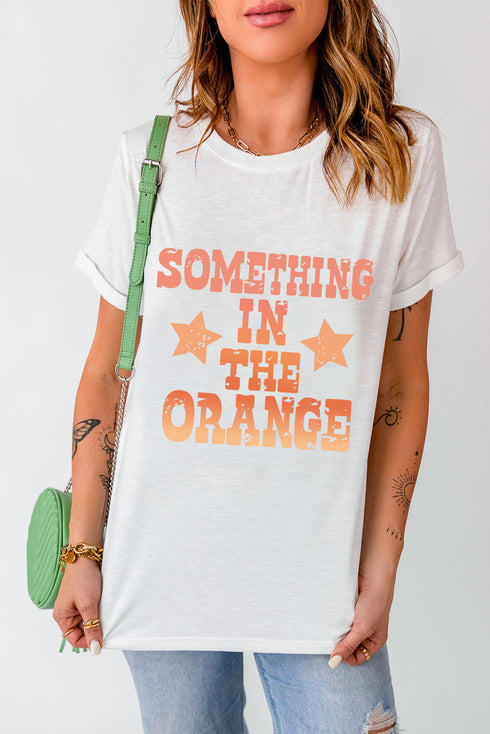 Orange Vibes Graphic Crew Neck T-Shirt