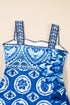 Ornamental Heart Motif Square Neck One Piece Swimsuit