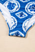 Ornamental Heart Motif Square Neck One Piece Swimsuit