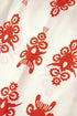 Ornamental Print Three Quarter Sleeve V Neck Blouse