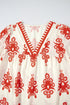 Ornamental Print Three Quarter Sleeve V Neck Blouse