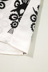 Ornamental Print Three Quarter Sleeve V Neck Blouse