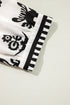 Ornamental Print Three Quarter Sleeve V Neck Blouse