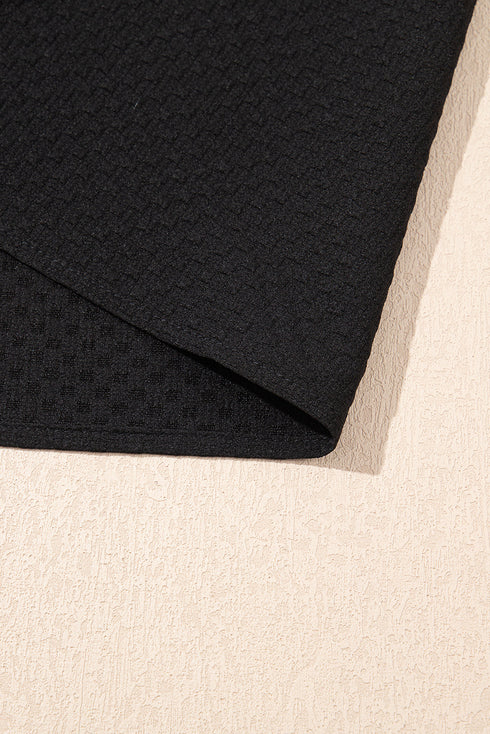 Ornate Sheer Patchwork Puff Sleeve Textured Bodice Elegant Top