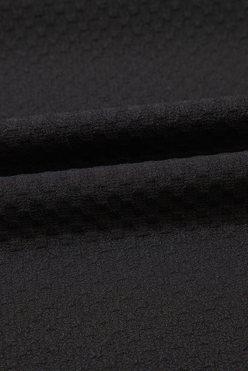 Ornate Sheer Patchwork Puff Sleeve Textured Bodice Elegant Top